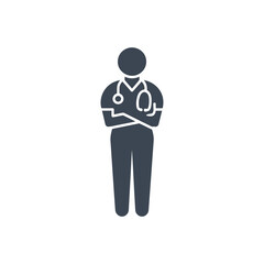 Doctor with Stethoscope Crossed Arms icon