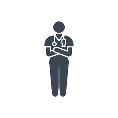 Doctor with Stethoscope and Clipboard icon