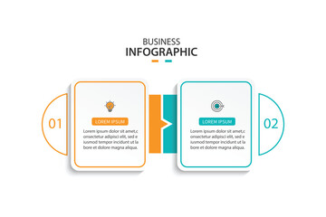 Business infographics. Infographics with 2 steps or options