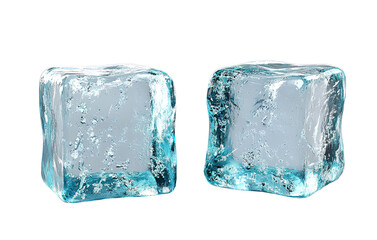 Obraz premium Two ice cubes with a transparent background