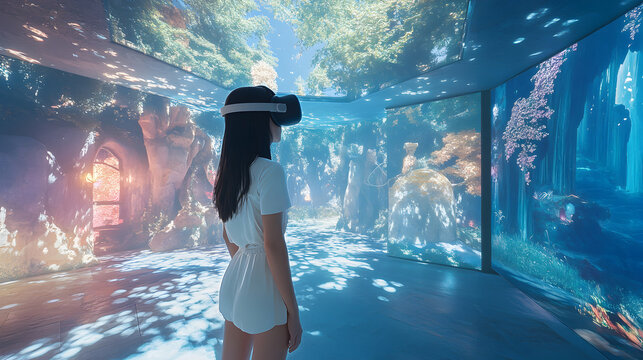 world coming to life in VR, with the artist standing inside their own digital painting 
