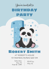 Birthday invitation for a boy 1 year old