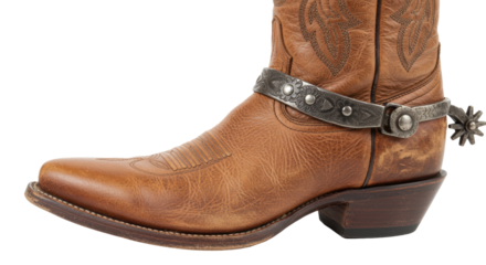 Isolated Cowboy Boot with Spur