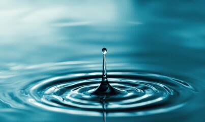 Witness the precise moment a water drop kisses the still surface, creating delicate ripples.