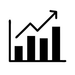 Bar Chart with Growth Arrow Icon Design