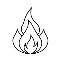 Fire Flame Outline Icon Vector Illustration Silhouette Isolated On White Background