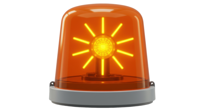 Isolated Rotating Orange Siren