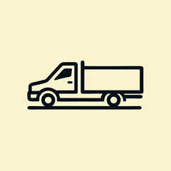 Clean vector truck logo design with clear lines and transport concept