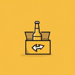 Dynamic Beer Delivery Emblem with Swift Arrow and Bottle, Perfect for Bars and Breweries