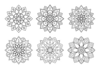 A collection of stylish and detailed mandala art illustrations, ideal for creating intricate and sophisticated designs.
