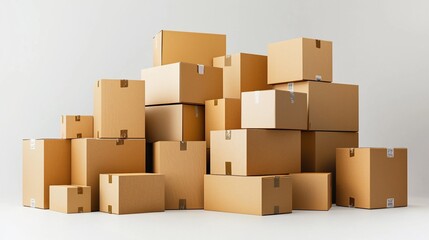 Cardboard boxes stacked high