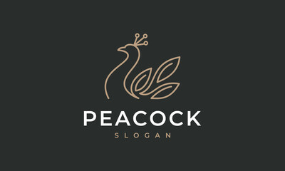 peacock logo vector icon illustration, logo template