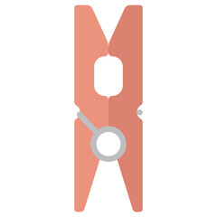 Clothes pin vector cartoon illustration isolated on a white background.