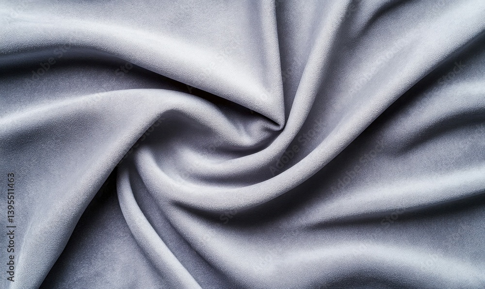 Poster elegant gray fabric is draped in a gentle swirl, creating a soft and luxurious abstract background.