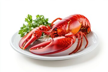Cooked lobster isolated on white background