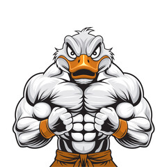 duck mascot vector illustration muscular duck design