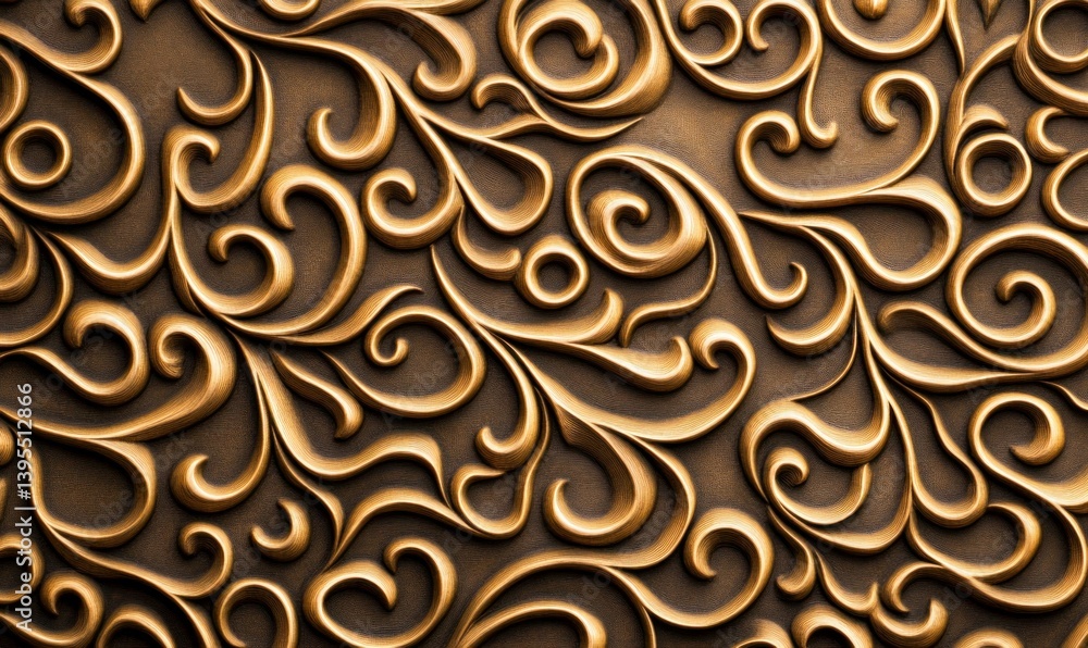Poster a captivating background featuring intricate golden swirls and elegant scrollwork, creating a luxuri