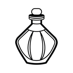 Perfume Bottle Line Art Illustration For Beauty Product Design And Cosmetics