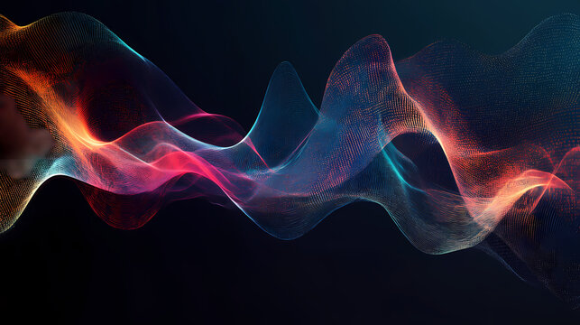 An abstract representation of digital data flow, showcasing streams of binary code against a dark background. Spectral Current. Illustration