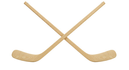 Isolated Hockey Sticks Crossed