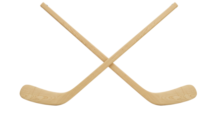 Isolated Hockey Sticks Crossed