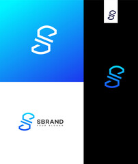 Modern Blue Gradient Letter S Logo Design for Brand