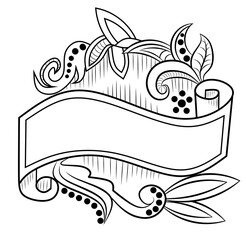 Seamless pattern with decorative beautiful flowers isolated on white, for pattern of various cards. Vector Hand drawn decorative frame for design in vintage styled  © M MUSHTHOFA MAHFUD