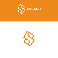 Orange S Brand Logo Design, Minimalist, Modern, Abstract, Corporate Identity