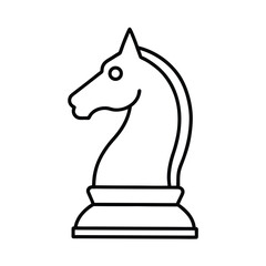 Chess Knight Piece, Strategy, Game, Outline, Icon, Horse, Symbol, Design, White, Simple