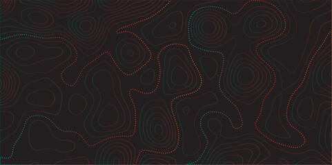 black topology topography vector art abstract. Vector geographic contour map. stylized relief diagram line wave carve pattern background. Topographic Maps can be used backgrounds for brand projects.	