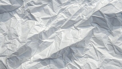 Naklejka premium White Paper Texture Background with Crumpled Rough Surface Showing Detailed Wrinkles and Creases