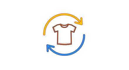 Isolated T-shirt exchange arrows