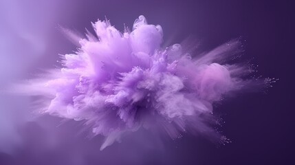 Fototapeta premium Dynamic burst of purple powder an abstract explosion on dark background purple