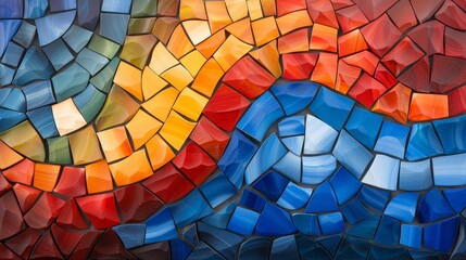 Fototapeta premium Colorful abstract painting captivating visual symphony of dynamic shapes and vivid colors