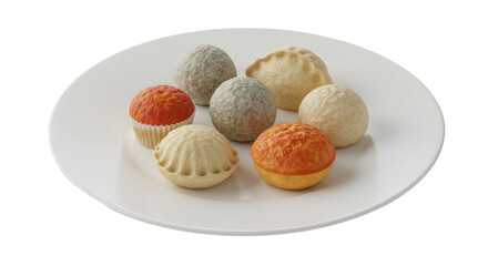 Isolated Plate with small pies