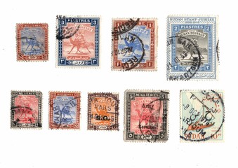Vintage postage stamps from Sudan.