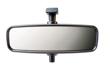 Reflective car rearview mirror for safe driving isolated on a transparent background