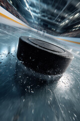 hockey puck in flight