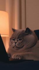 adorable cat typing on a keyboard