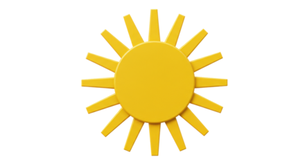 Isolated Yellow Sun Radiating