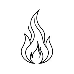 Stylized Fire Flame Vector Illustration Outline Design Element Icon Logo