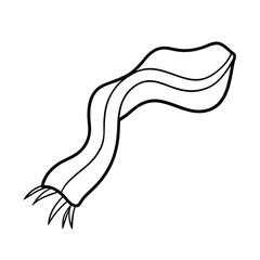 Simple Black And White Scarf Illustration Warm Winter Accessory Isolated