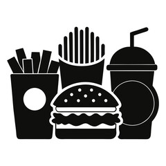 Soft drink and fast food silhouette.