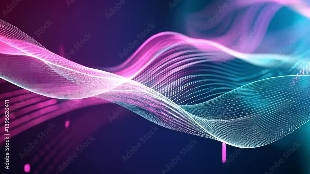 Poster vibrant abstract background modern dynamic design with flowing waves in pink and blue, capturing ene