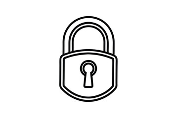 Simple Padlock Security Icon Outline, Safety, Protection, Privacy