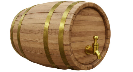 Isolated Wooden Barrel