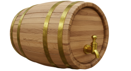 Isolated Wooden Barrel