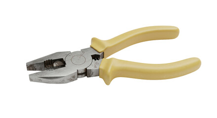 Isolated pliers with yellow handles