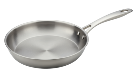 Isolated stainless steel frying pan