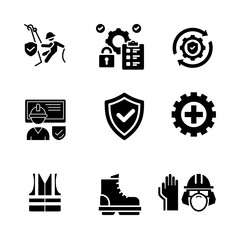 icon set for occupational safety and health at work with illustration vector.